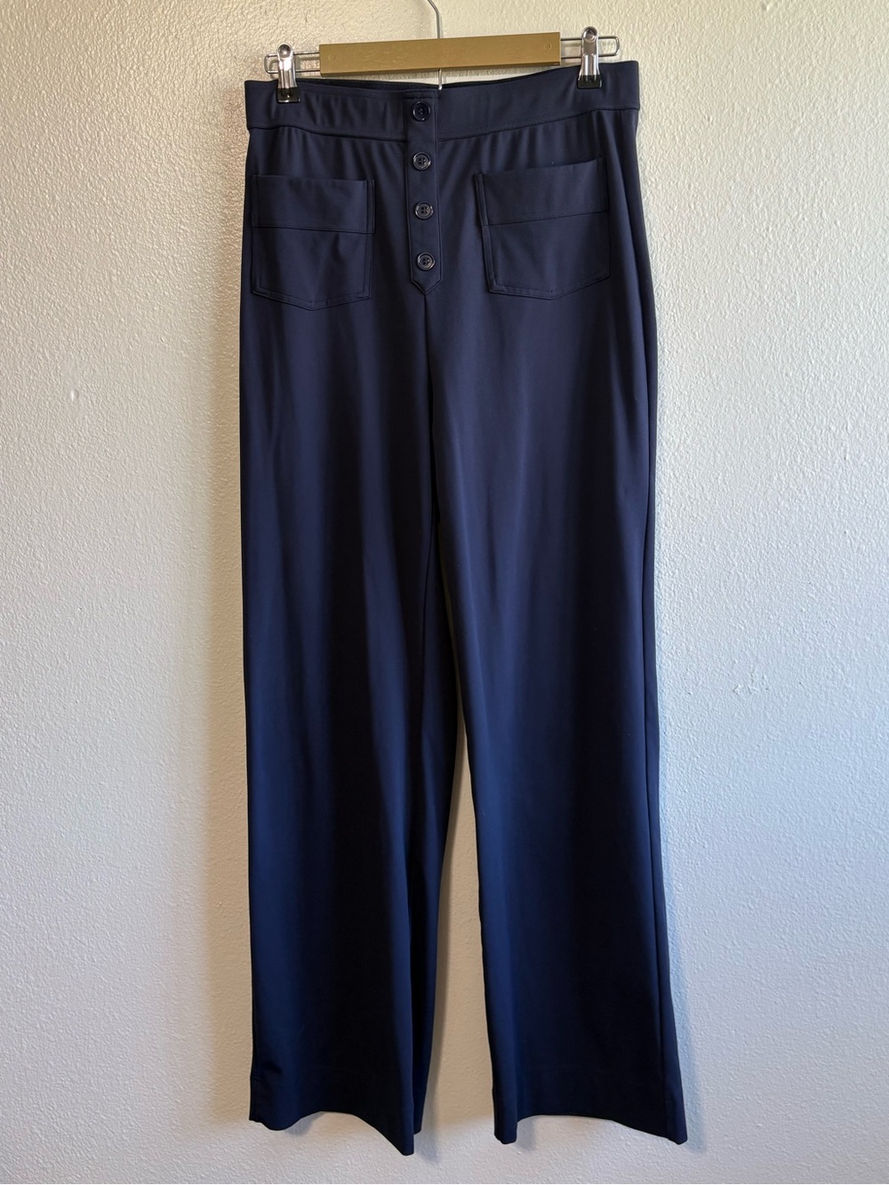 HALARA Navy Blue‎ High Rise Wide Leg Pull On Pants Business Causal Yoga Office
